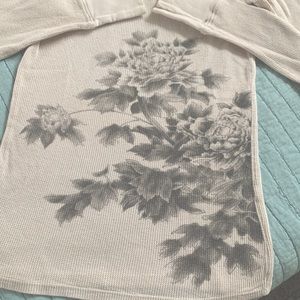 Lucky Brand ong Sleeve Waffle Tee